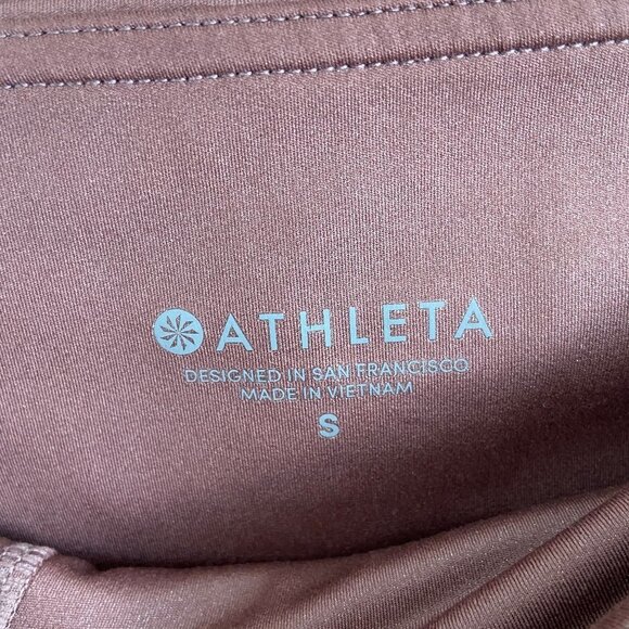 Athleta Elation Shimmer Tight Cinnamon Brown Pull On High Waist Leggings Small - Picture 7 of 9